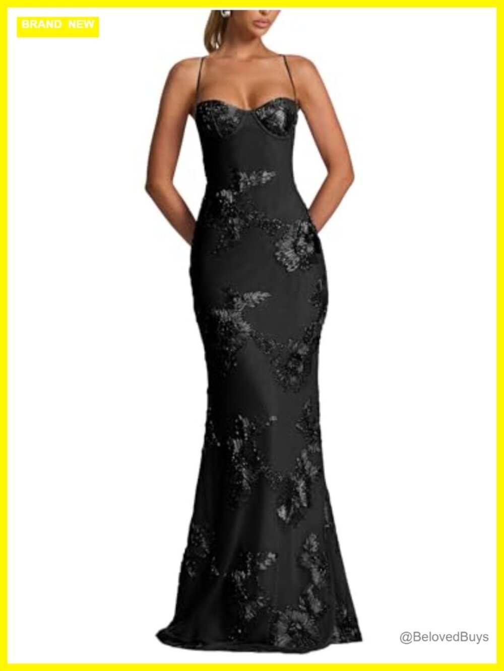 Spaghetti Strap Backless Mermaid Evening Dress Sweetheart Formal Gown